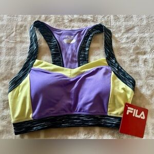 Fila Vibrant Purple and Yellow Sports Bra